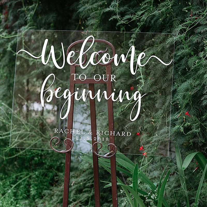 Добро пожаловать в наш Начинающий Свадебный знак прозрачная акриловая Свадебная