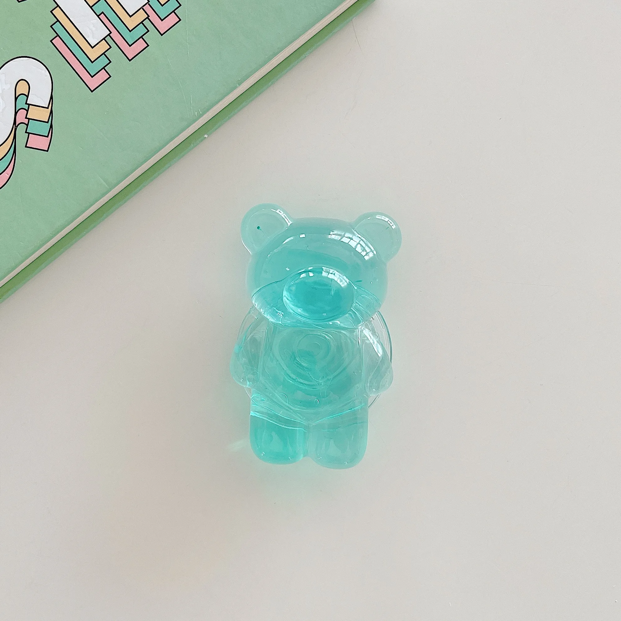 3d cartoon laser bear ring holder stand transparent accessories for iphone samsung vivo oppo xiaomi redmi huawei phone case cove free global shipping