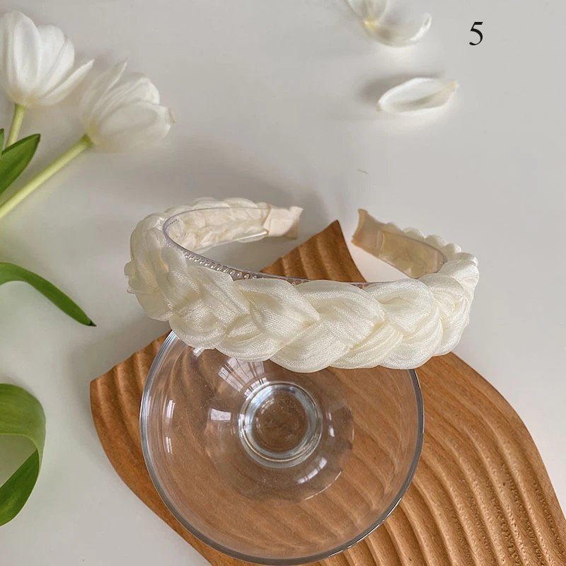 

Mesh Twist Braid hair hoop Nailed Pearl Wide Brim HairbandTwisted Headband colorful Hairpin Temperament Fashion Hair Accessories