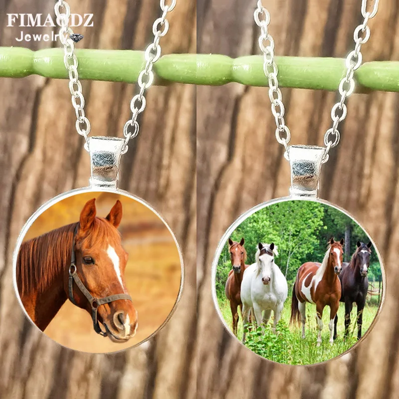 

FIMAODZ ожерелье с животными и лошадью, длинные ожерелья серебряного цвета, ювелирные изделия, подарок для друзей