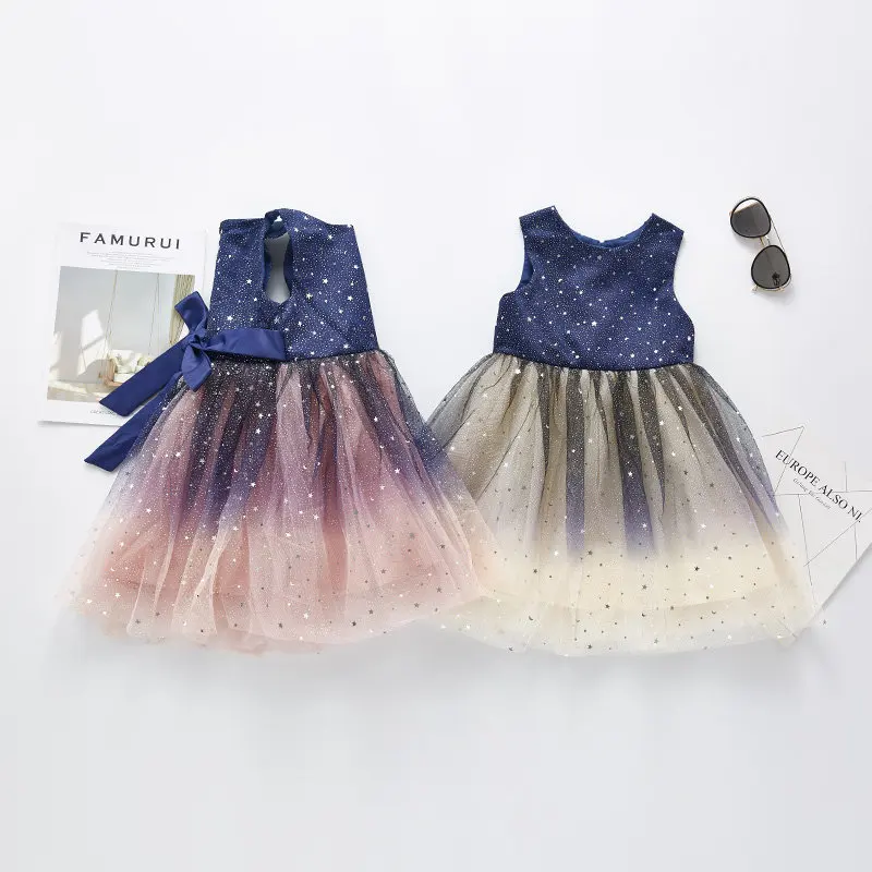 

С блестками и звездами для девочек вечернее платье для дня рождения, платье; Подходит для свадьбы вечернее платье вечерние платья для девоч...