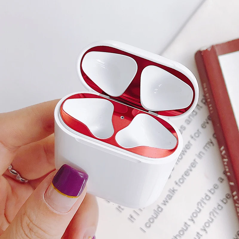 Металлическое покрытие для защиты от пыли Стикеры Apple Airpods патч AirPods чехол