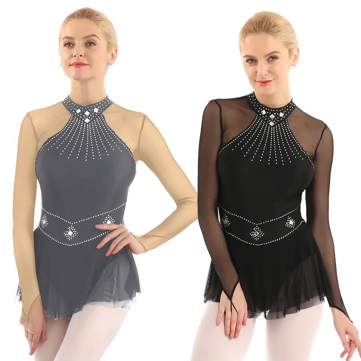 Блестящий горный хрусталь для взрослых сетчатый танцевальный сценический