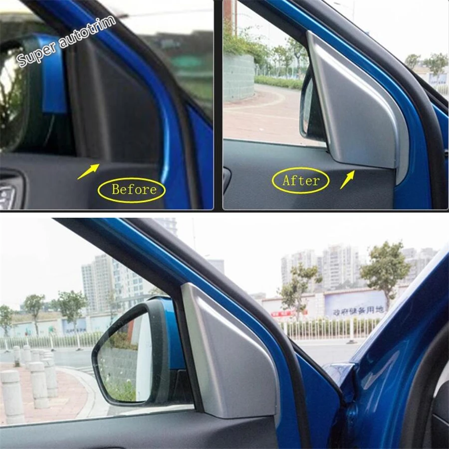

Lapetus Pillar A Front Window Door Triangle Cover Trim ABS Fit For Ford Focus 2019 - 2021 Accessories Interior Carbon Fiber Look
