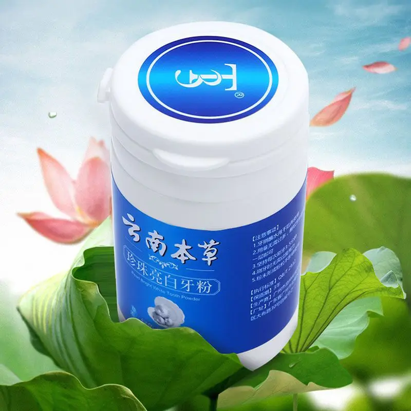 

Natural Herbaceous Pearl Teeth Whitening Powder Brighten Reduce Yellow Tooth Dirt Cigarette Stain Bad Breath Oral Hygiene Care