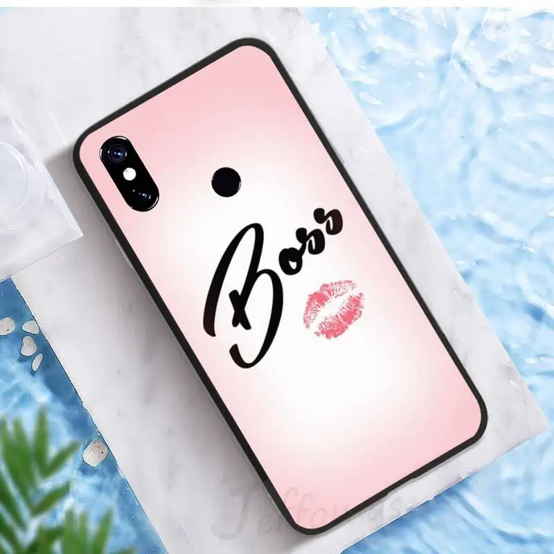 

Girl Boss Pink Women power text slogan Phone Case For Xiaomi Redmi note 7 8 9 pro 8T 9A 9S Mi Note 10 Lite pro