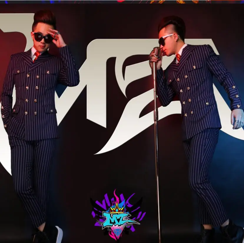 

Men Lager Size Clothing Free Shopping Club Dj Men's Singer Bar Stage Suits / S-xl