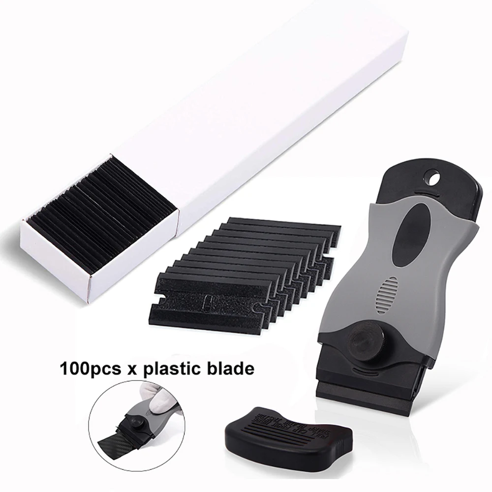 

FOSHIO Car Wash Cleaning Tool Razor Scraper 100pcs Blade Vinyl Wrap Ceramic Glass Oven Window Tint Clean Shovel Sticker Remover