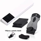 FOSHIO автомойка инструмент для очистки бритвы скребок 100 шт лезвий винил Обёрточная бумага Керамика Стекло печь оконная тонировка Лопата для чистки Стикеры жидкость для снятия