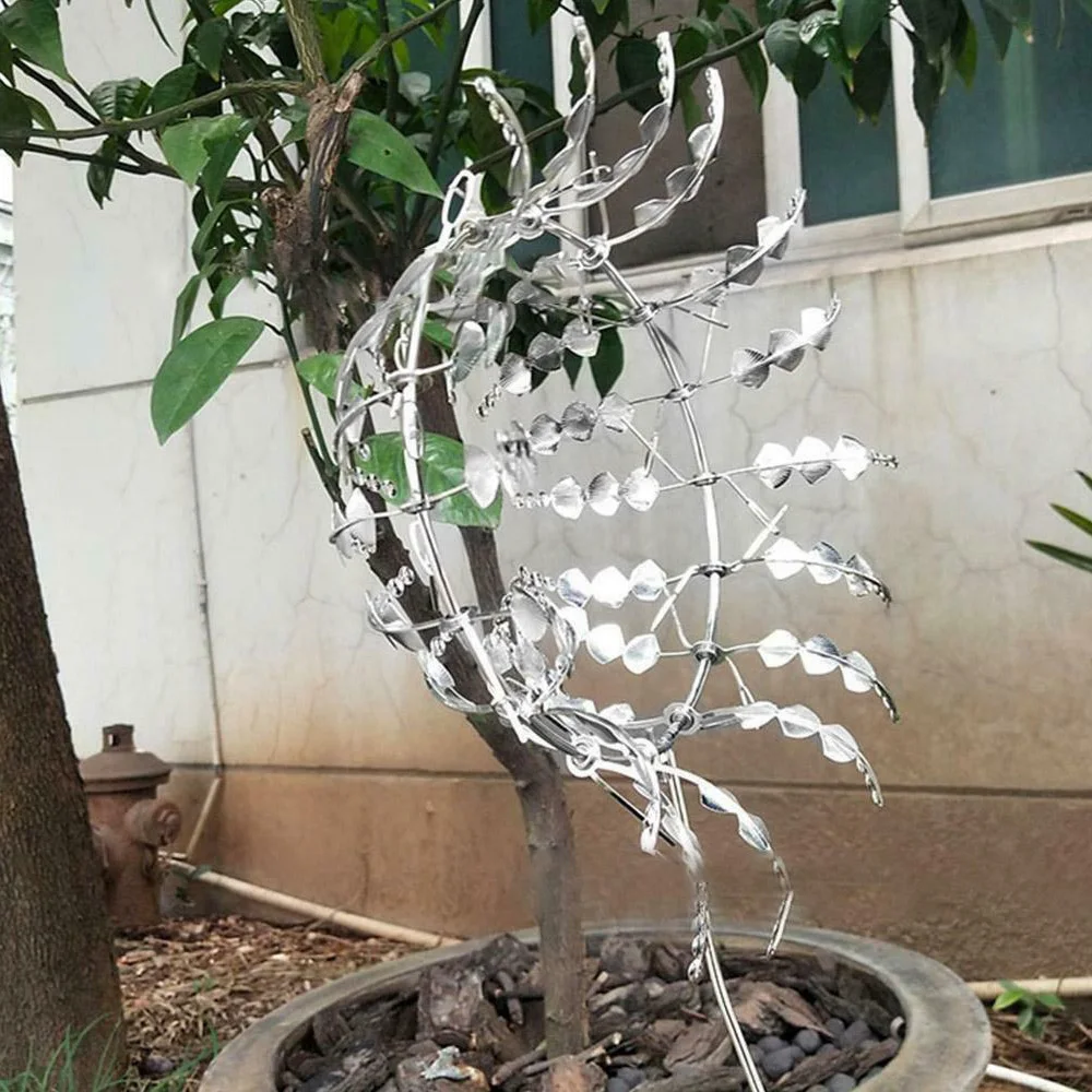Iron Windmill Wind Spinner with Metal Garden Stake Sculptures Move The 12 Inch Powered Kinetic Catcher | Дом и сад