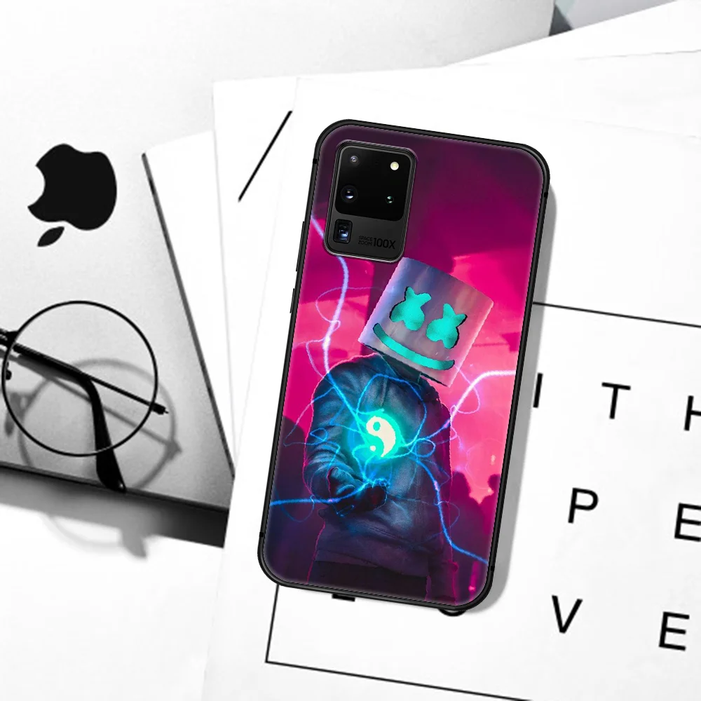 

DJ Marshmello Phone Case For Samsung Galaxy Note S 8 9 10 20 Plus E Lite Uitra black Hoesjes Silicone Cover Painting Etui Tpu