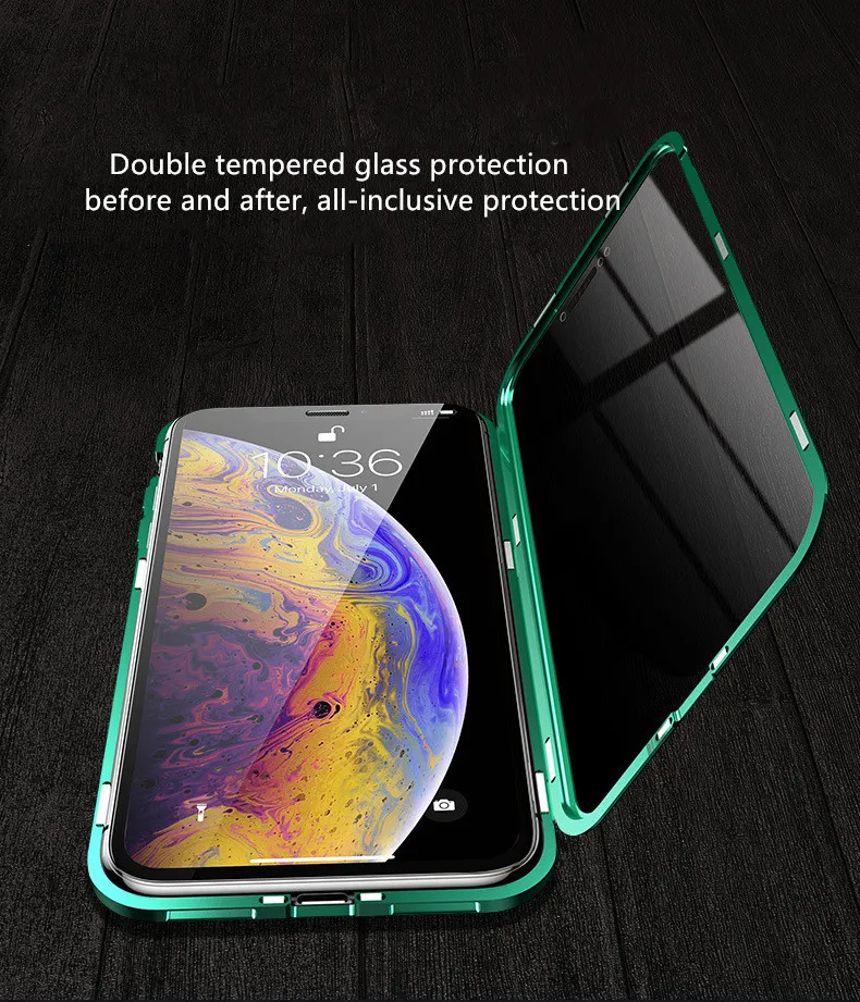 Huawei P20 анти-пип двойное стекло в рамке мобильный телефон оболочки все включено металлическая рамка Магнитный чехол для телефона
