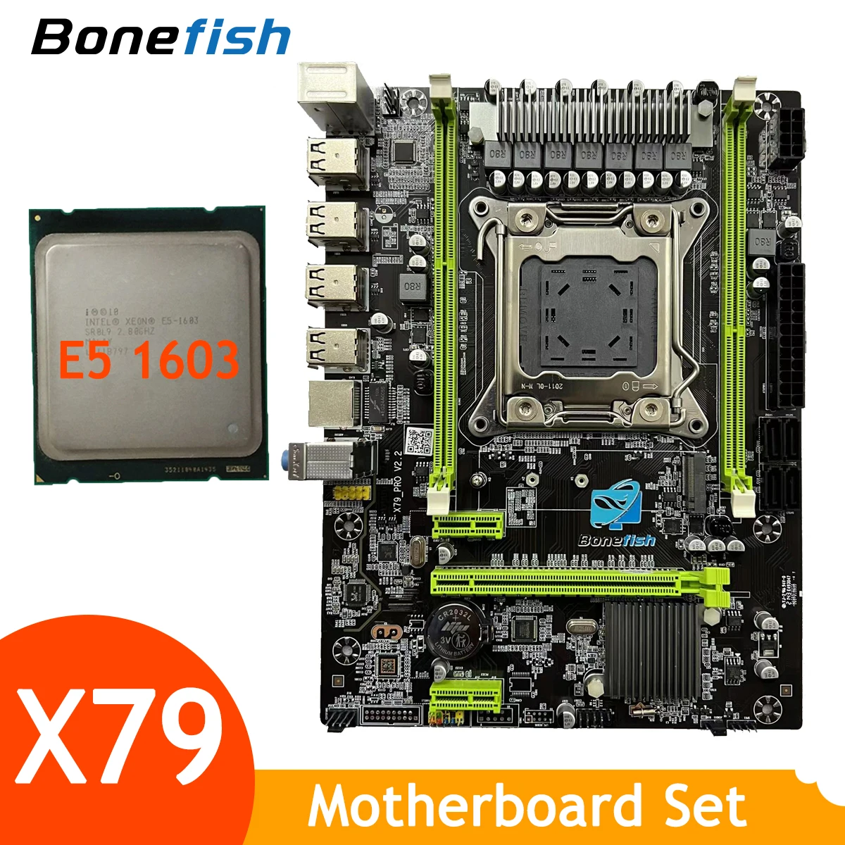 

X79 Motherboard Set Kit Combo with Intel Xeon E5 1603 Processor LGA 2011 NO RAM Support DDR3 1066 1333 1600 MHz NVME NGFF M.2 M2