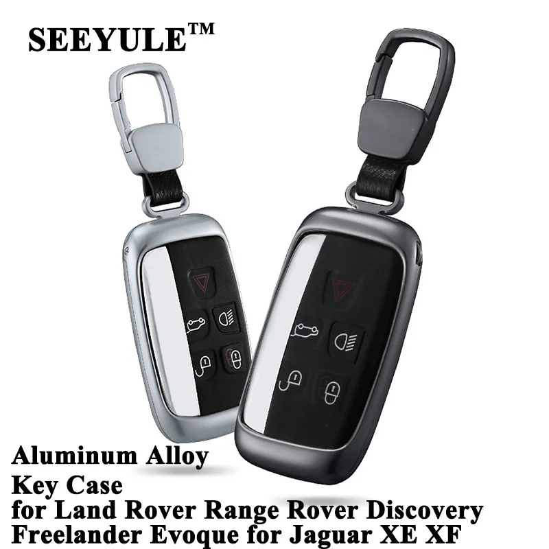 1pc SEEYULE Car Key Case Cover Aluminum Alloy Shell Protector Accessories for Land Rover Range Jaguar XE XF XJL F-TYPE | Автомобили и
