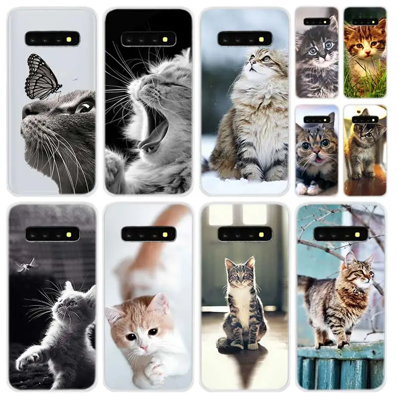 

Soft Silicone Case For Samsung Galaxy S21 S20 Uitra S10 S9 S8 Plus Lite Ultra S20fe S10e S7Edge Cute Little Cat