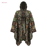 24bc 3d leafy poncho jungle ghillie suits hunting camouflage for jungle hunting