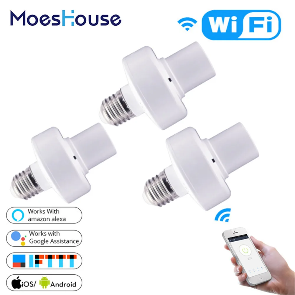 Умный светильник с Wi Fi держатель для лампы база AC Smart Life/Tuya беспроводное Голосовое