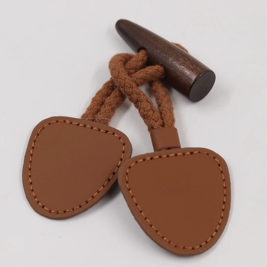 3 пары винтажная деревянная и натуральная кожа вещевой Рог Кнопка переключения