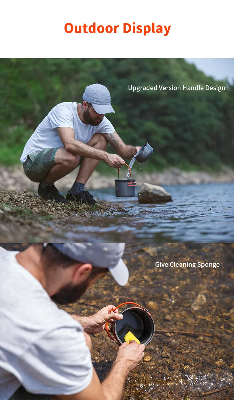 Naturehike походная посуда для пикника портативные комбинированные горшки и столовые приборы для 2-3 человек