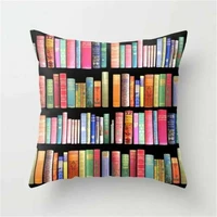 cushion cover sofa pillowcase cotton linen home decor printing cushion cover 18 books pattern pillow case couch
