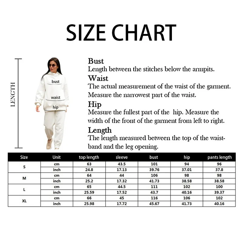 

Two Piece Casual Fleece Tracksuit Women's Sets Oversized Hooded Long Sleeve Women Hoodie Suit Winter Solid Sport Pants Lady Set