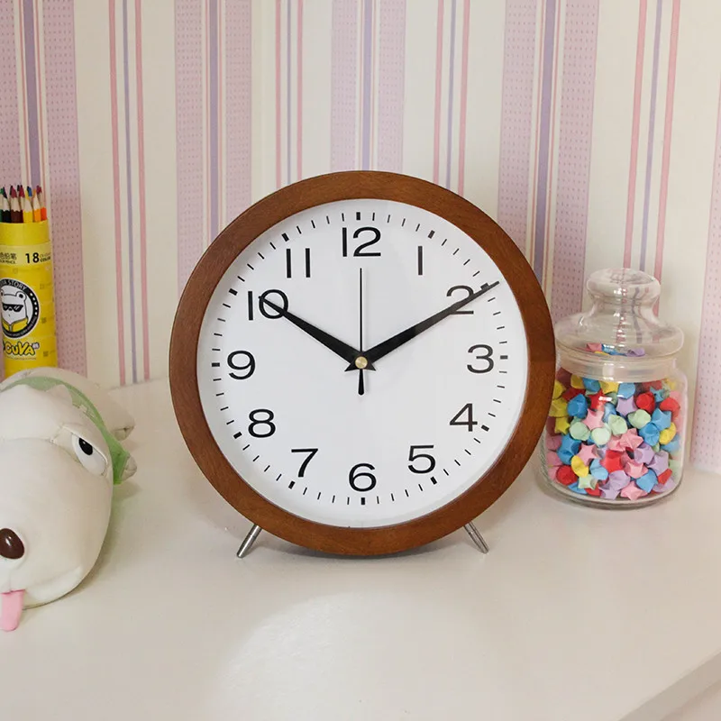 Креативные деревянные современные минималистичные тихие настольные часы для
