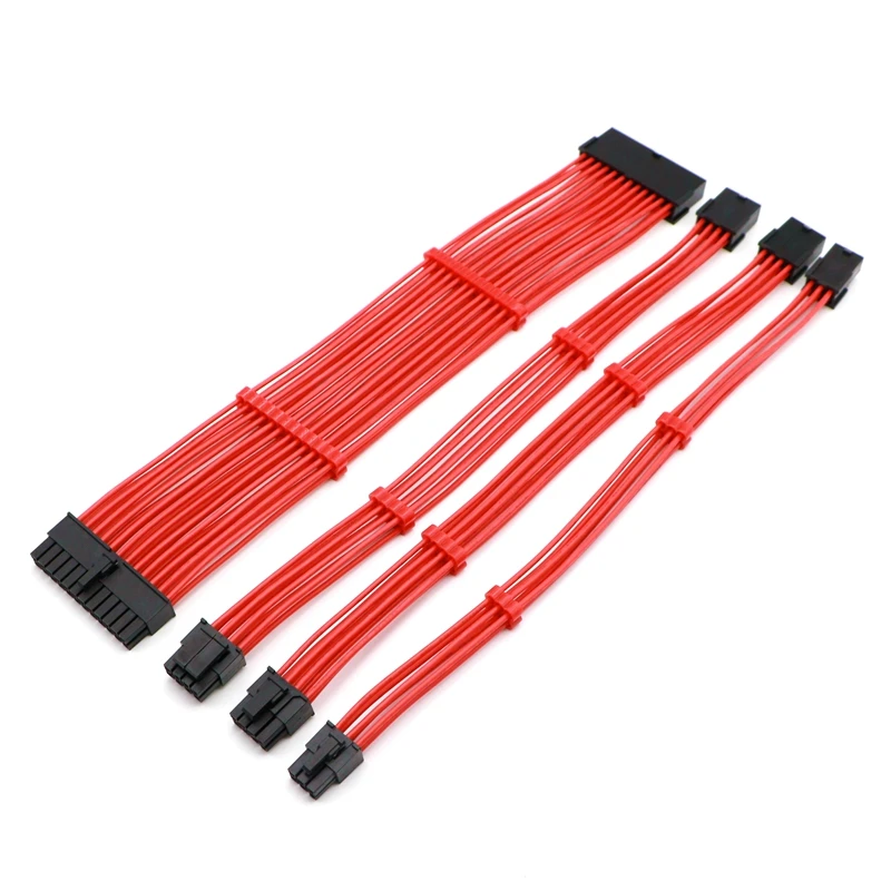 Индивидуальный цветной Удлинительный кабель ATX 24Pin CPU 4 + 4Pin GPU 6 2Pin 6Pin