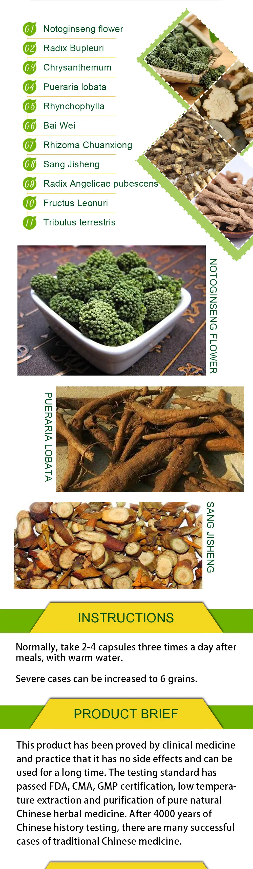 Mediseen Notoginseng цветок гипертония капсула, лечение синдрома ожирения, желтая и красная моча, гиперлипидемия, 50 шт