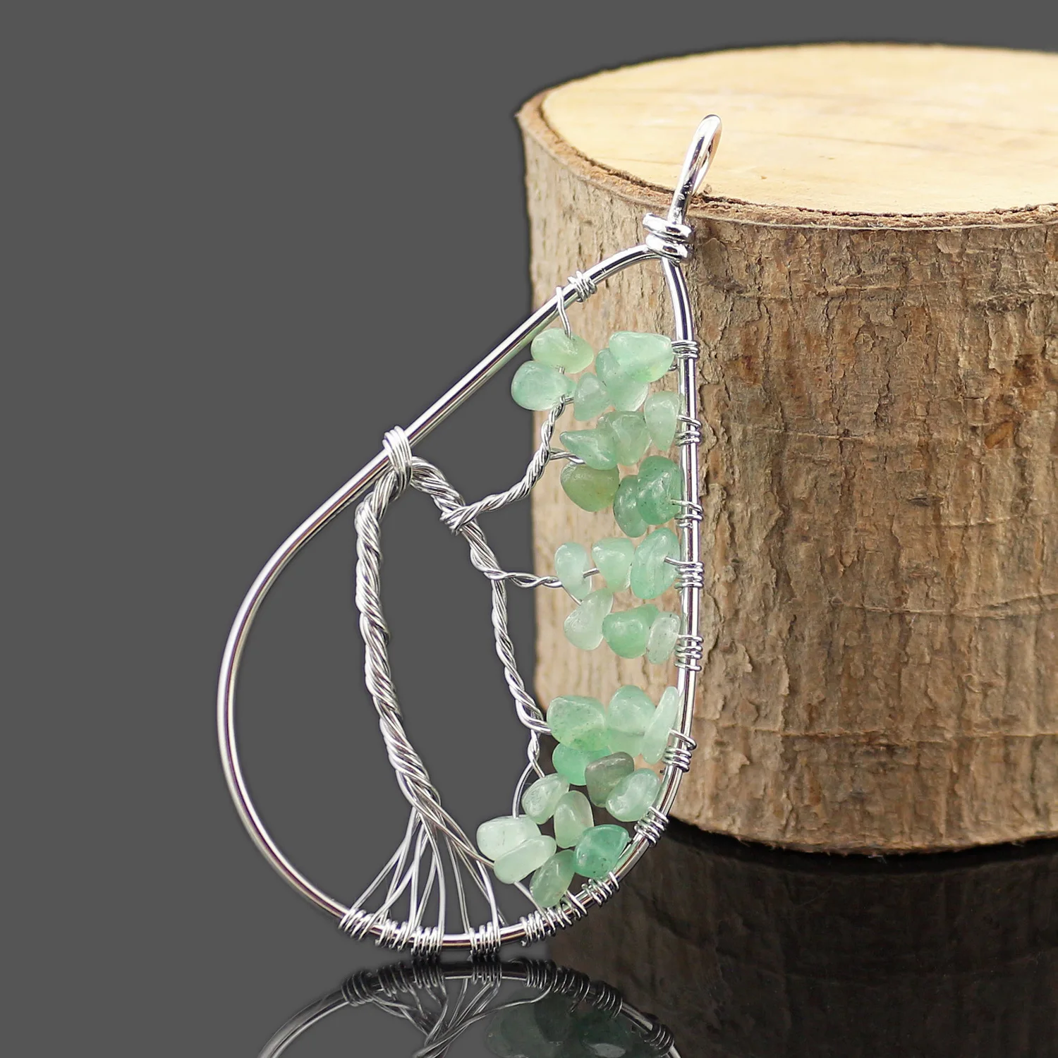 Натуральный камень Гравий кулон ручной работы полудрагоценный падение подвеска