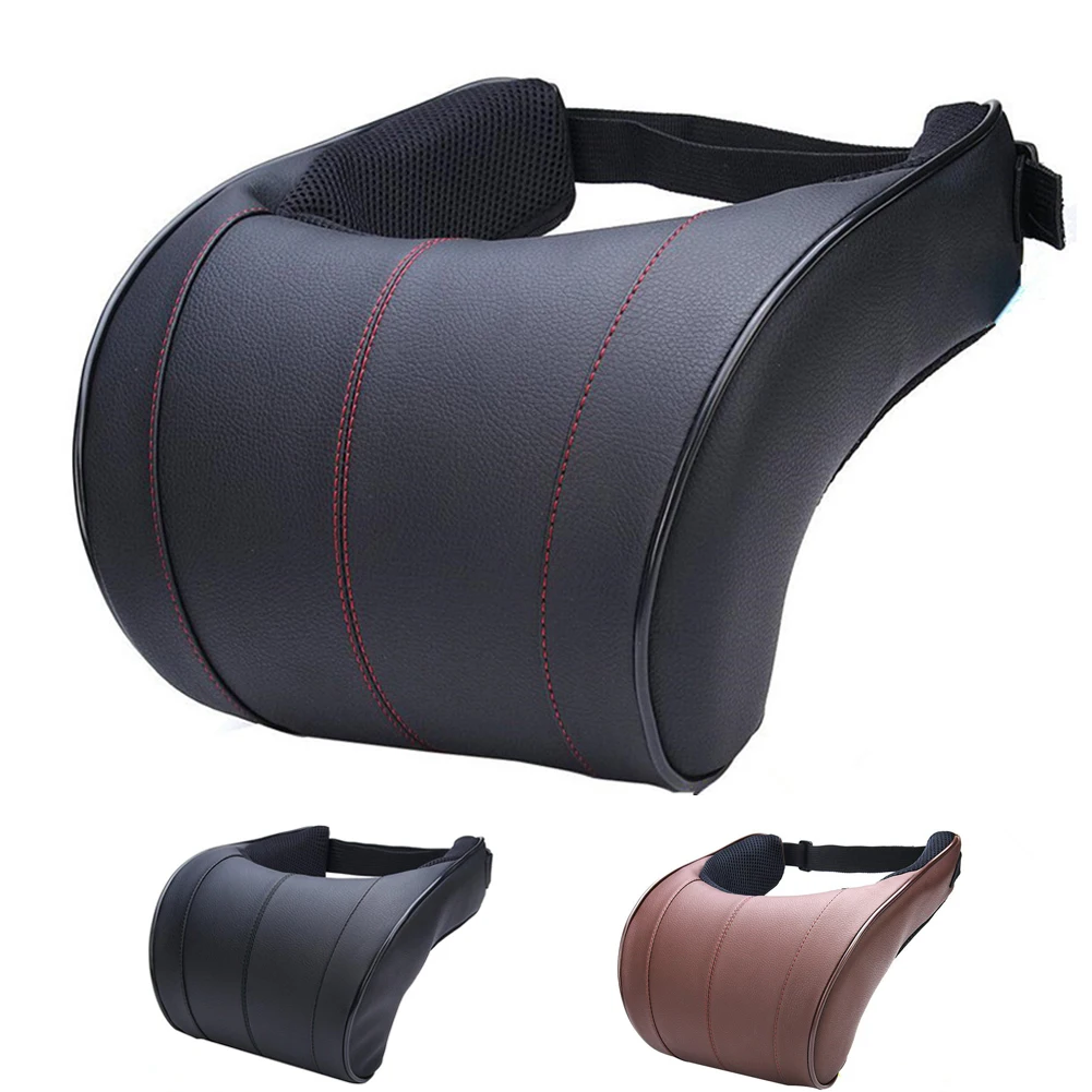 Высококачественная Автомобильная подушка из ПУ кожи для шеи 1 шт. подушки пены с