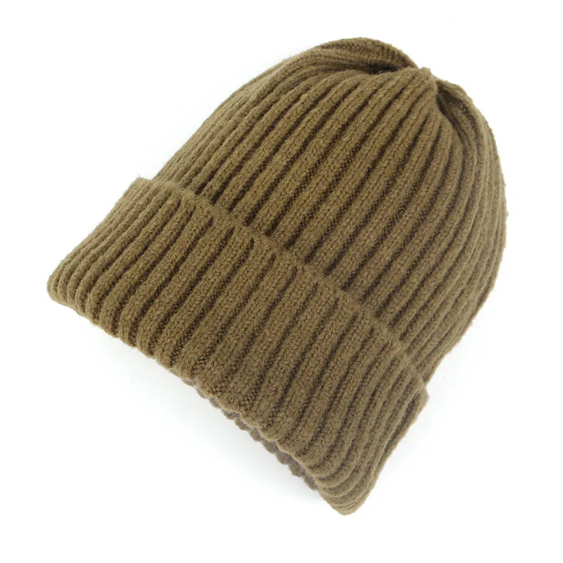 Color15 army green Осень, зимняя женская шапка бини, мужская шапка бини для дам, женская вязаная шапка, розовая, черная, красная, в стиле хип-хоп, gorros mujer invierno - Цвет: Color15 army green