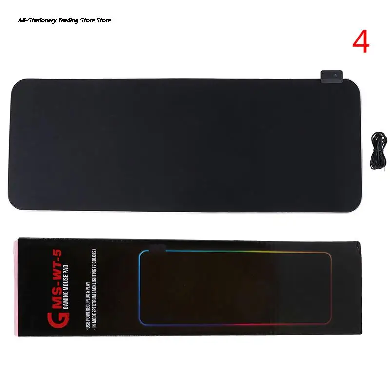 Игровой коврик для мыши RGB объемный светящийся светодиодный удлиненный
