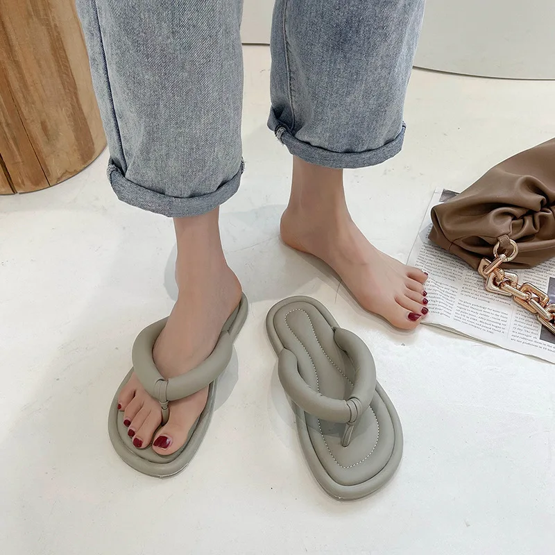 

Soft Leather Flip Flops Slipers Flat Slides Female Shoes Outdoor Beach Shoes Slippers For Women Hawaiian Sandals For Women 2021