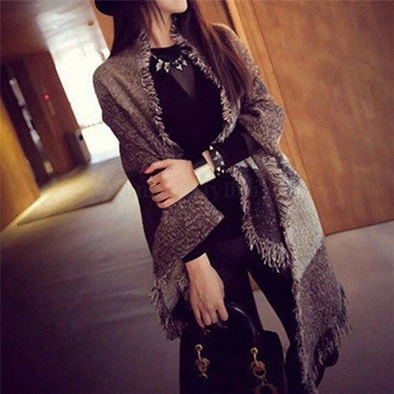 NEW Women Long Cashmere Winter Wool Blend Soft Warm Scarf Wrap Shawl Cozy Plaid Fashion Blanket Oversized Tartan Scarves |