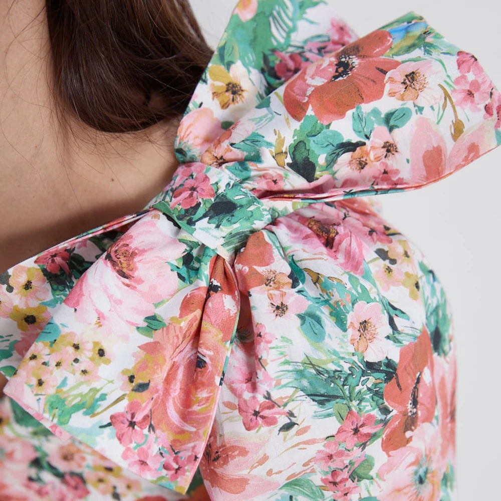 Новинка ZA асимметричное Короткое женское платье с воротником 2019 модный принт