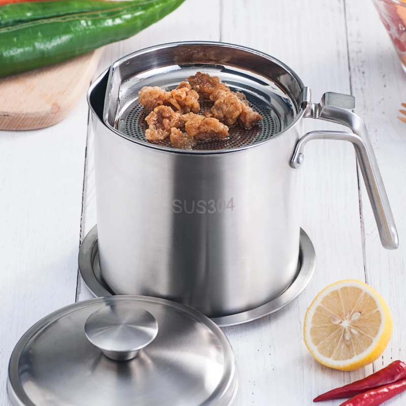 

Kitchen gadgets oil filter household filter net oil storage tank large capacity lard residue separation oil filter