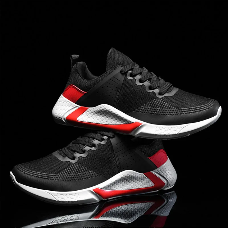 2020 Light Men Running Shoes Boy Outdoor Comfortable Sneakers Mesh Breathable Fashion Casual Sport Increased Elastic Soles 38-46 | Спорт и