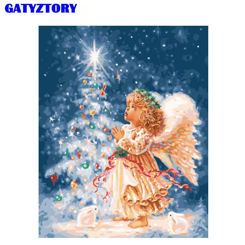 Frameless DIY Painting By Numbers angel oil paint by numbers kits Wedding Decoration Bedroom Decor Canvas Painting oil painting - Цвет: 991678