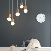 modern simplicity led e27 wood pendant light nordic creative dining room chandelier square bedside lamp home decor luminaria led
