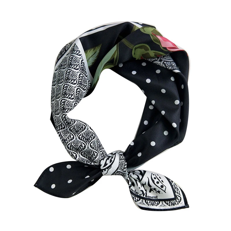 

Women Square Scarf Head Neck Hair Tie Band Print Neckerchief Small Size Satin Scarves Headscarf DIY Girl Hair Scarf Headband
