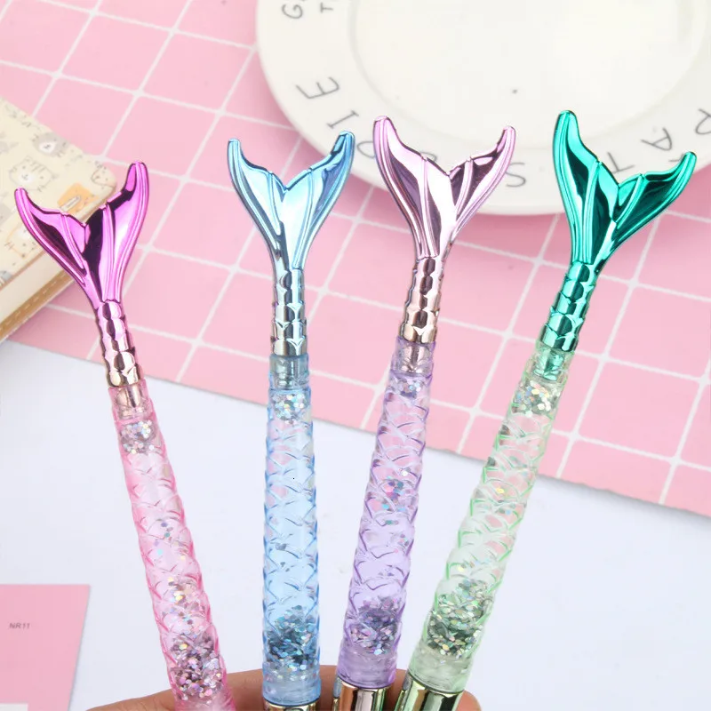 1 Piece Pretty Sweet Mermaid Writing Pen Lovely Girls Colored Quicksand Korea Japanese Stationery School Supply Gel | Канцтовары для