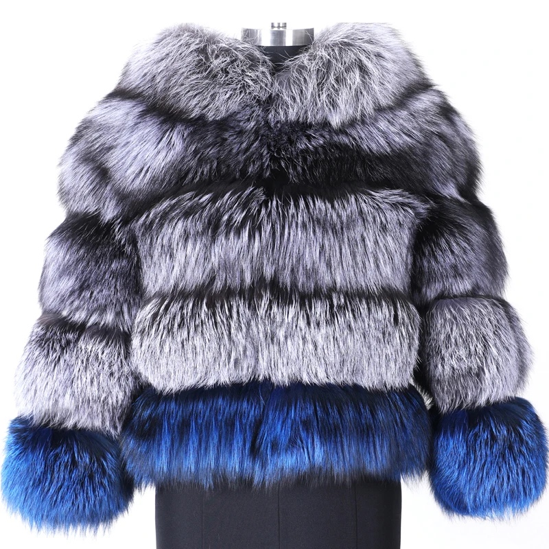 

Women Coat Winter New Real Fox Fur Coat Jacket Leather Hooded Coat Thick Stitching Color Fashion Fur Coat Natural Fur Vest