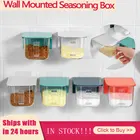 Набор пластиковых пищевых контейнер для приправы с ложкой, кухонные коробки для специй, банки с двойной крышкой, для хранения зерновых приправ, 4 цвета