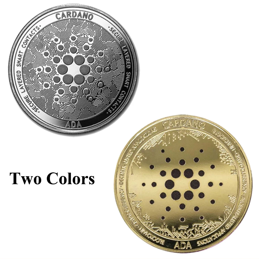 Золотистая/Серебристая криптовалюта догкоин Ada Кардано Биткоин TRX QTUM IOTA криптовалюта отличный подарок художественная коллекция физическая монета