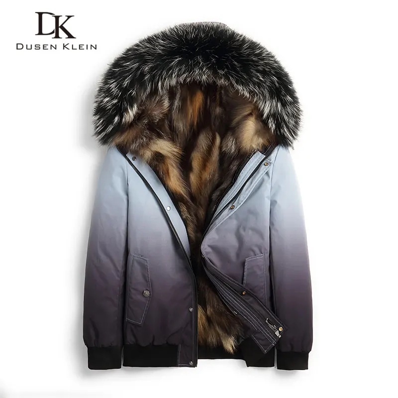 

Fox Fur Men Coat Thick Warm Winter Outerwear Jacket 2201
