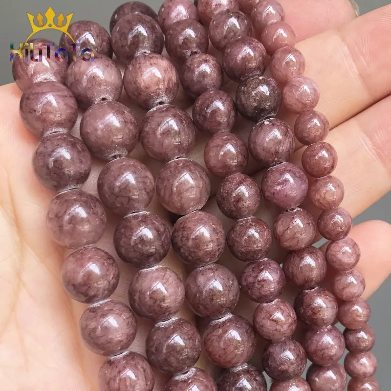 Гладкие натуральные нефриты коричневые красные круглые бусины свободного