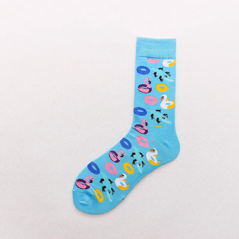 Скейтборд Chaussette Homme, Модные цветные женские носки с язычком, в европейском и американском стиле, в стиле хип-хоп, забавные носки Meias, Size36-42 - Цвет: 5