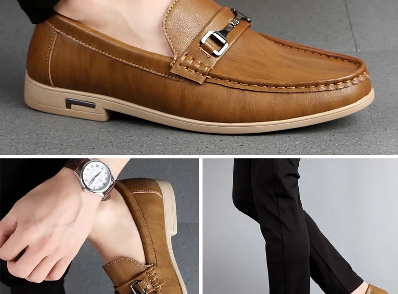 Роскошная обувь; мужские лоферы из натуральной кожи; сезон весна-осень; zapatos de hombre mocasines cuero; повседневные мужские лоферы без застежки; горячая распродажа