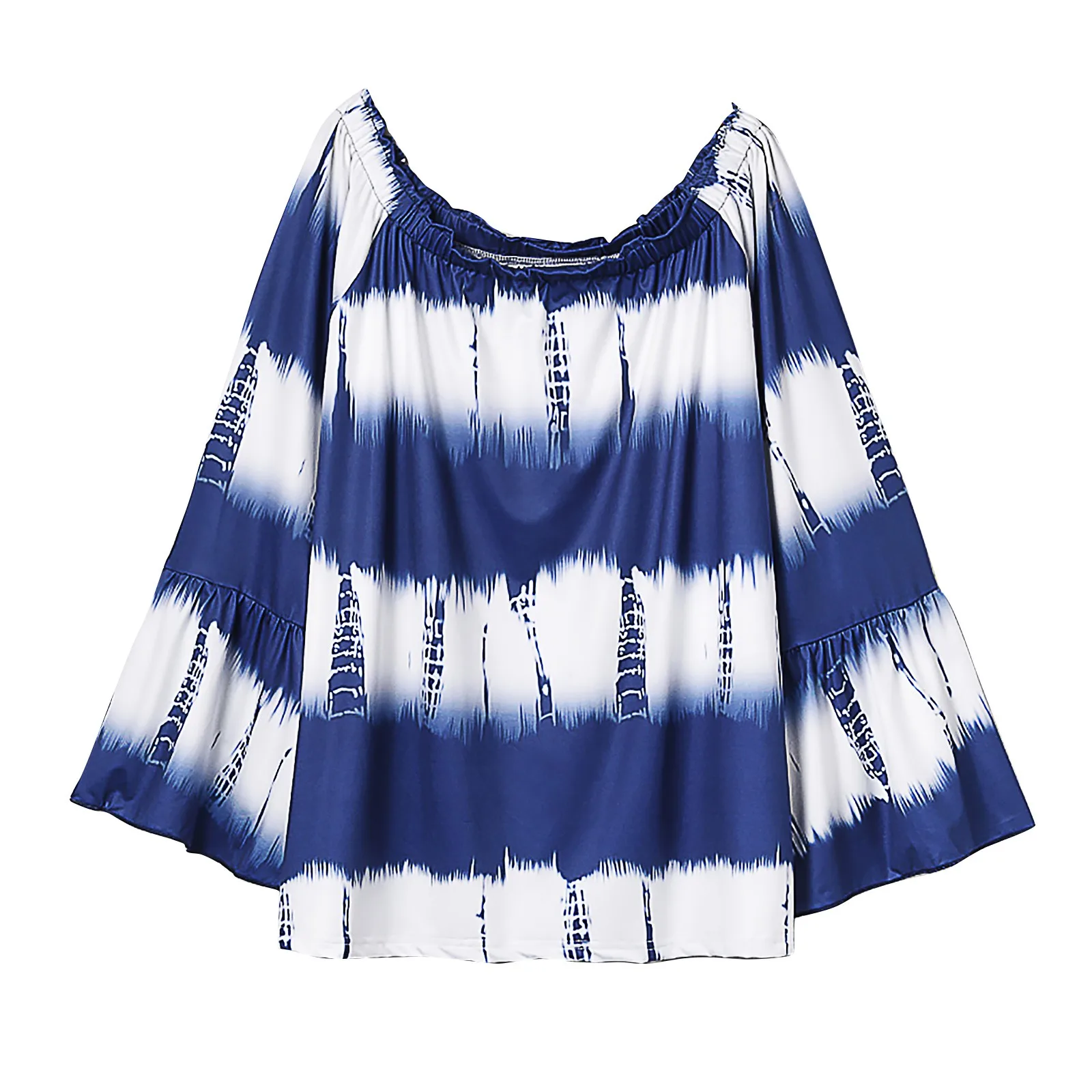 

Fashion Tie-Dye Blouse Shirt Loose Sexy Off Shoulder Tops Summer Casual Ladies Tops Female Women Short Sleeve Blusas Pullover