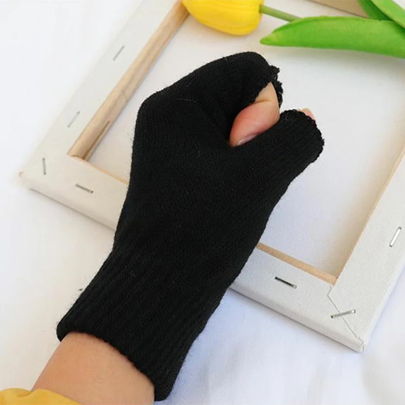 

High Quality Half Finger Fingerless Gloves 3D Printing Short Driving Gloves Men Elastic Outdoor Bike Mittens Touch Screen Glove